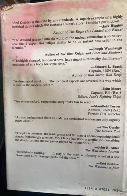 The hunt for red October, 1984, Clancy, HCDJ