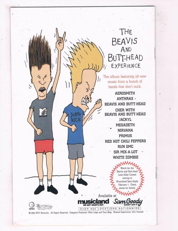 Beavis & Butthead #1 VF/NM Marvel Comics MTV Comic Book Mar 1994 DE44