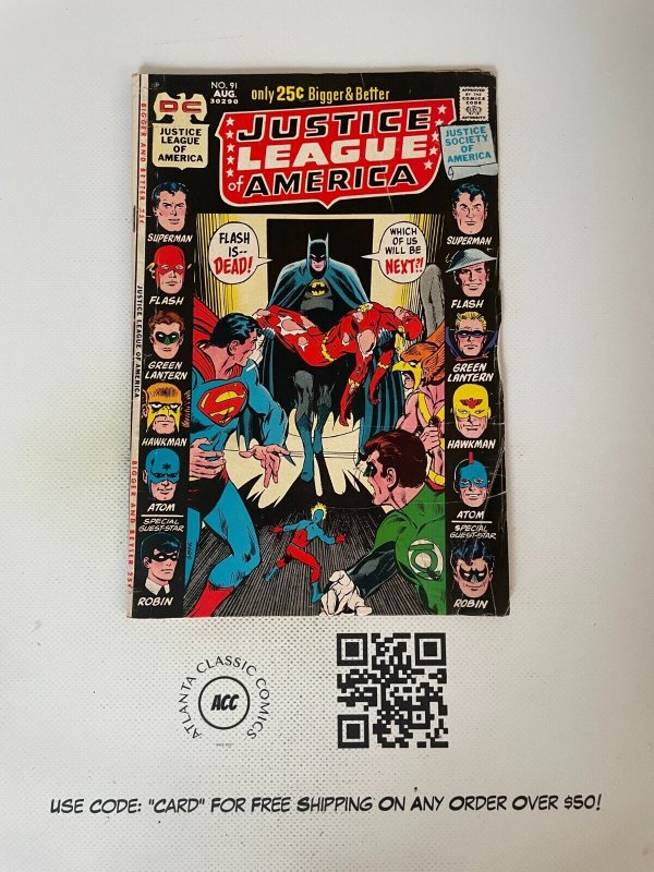 Justice League Of America # 91 VG/FN DC Comic Book Batman Superman Flash 9 J225