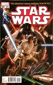 STAR WARS #1 ALEX ROSS COLOR VARIANT SIGNED IN SILVER BY ALEX ROSS W/COA.