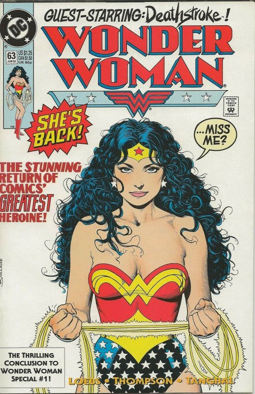 Wonder Woman #63 ORIGINAL Vintage 1992 DC Comics GGA 
