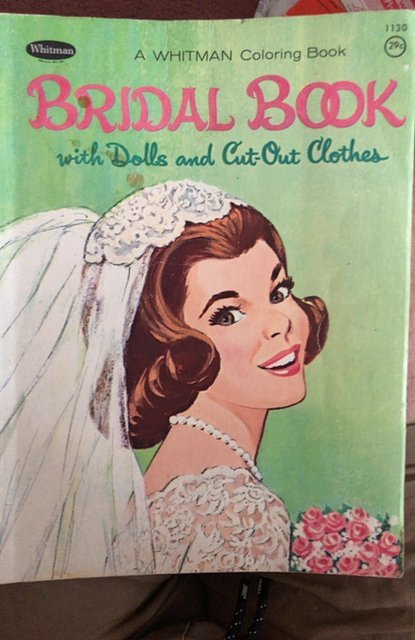 bridal book w/dolls& Cut-out clothes,11p colored,1968