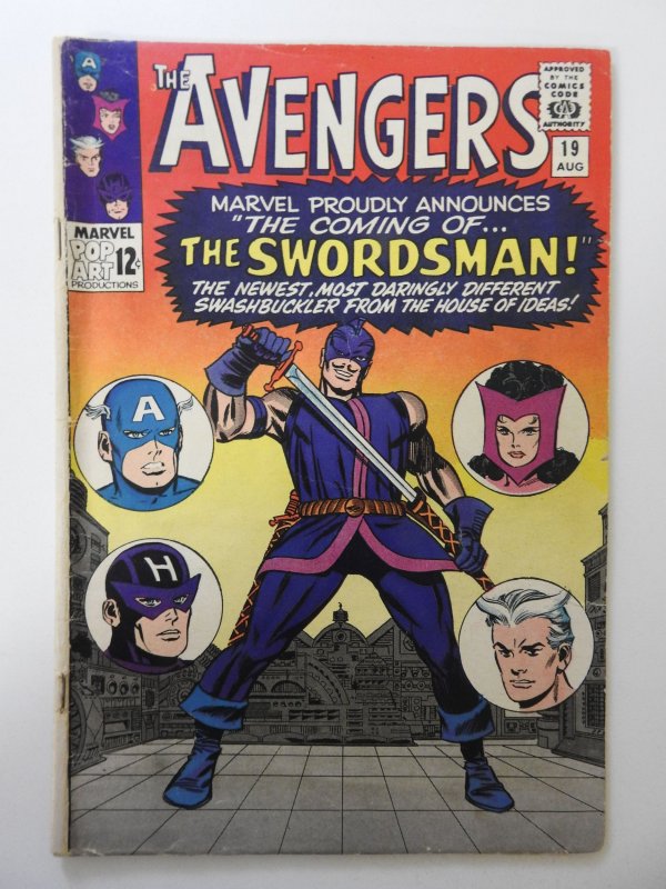 The Avengers #19 (1965) VG Condition moisture stain, 1 in spine split