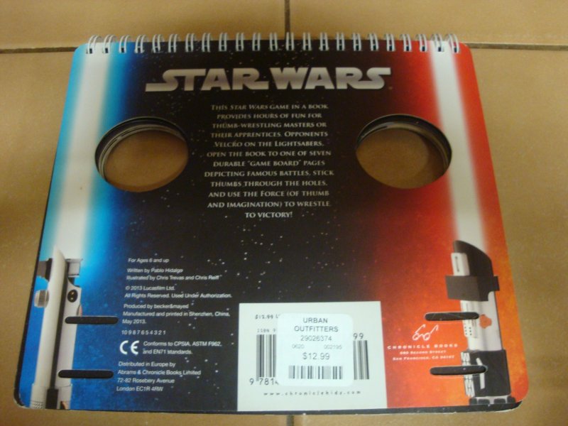 Brand New Star Wars Lightsaber Thumb Wrestling Activity Book