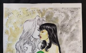 Lady Death + Vampirella 12 x 18 Art Print by Lanio Sena 1/10 (2017)