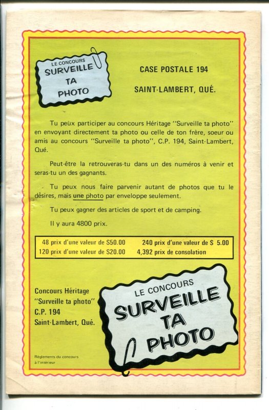 MONSTERS DE FRANKENSTEIN #17-1970'S-EDITIONS HERITAGE-HORROR-FRENCH LANGUAGE-vg