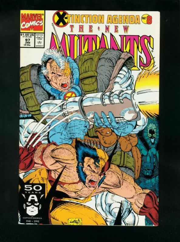 THE NEW MUTANTS #97 1991-ROB LIEFELD-WOLVERINE-CABLE VF/NM