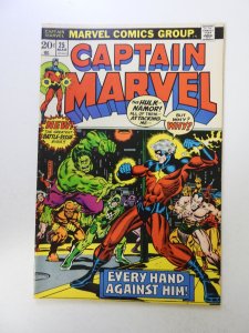 Captain Marvel #25 (1973) FN+ condition stains back cover