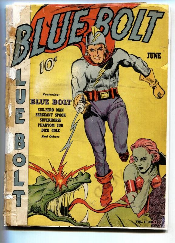 Blue Bolt #1 1940-Joe Simon-Origin issue-Bargain copy-Golden-Age