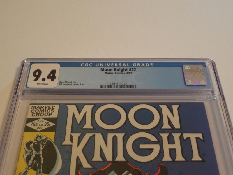 Moon Knight #22, CGC 9.4; Bill Sienkiewicz cover & art!! WWII short story!!