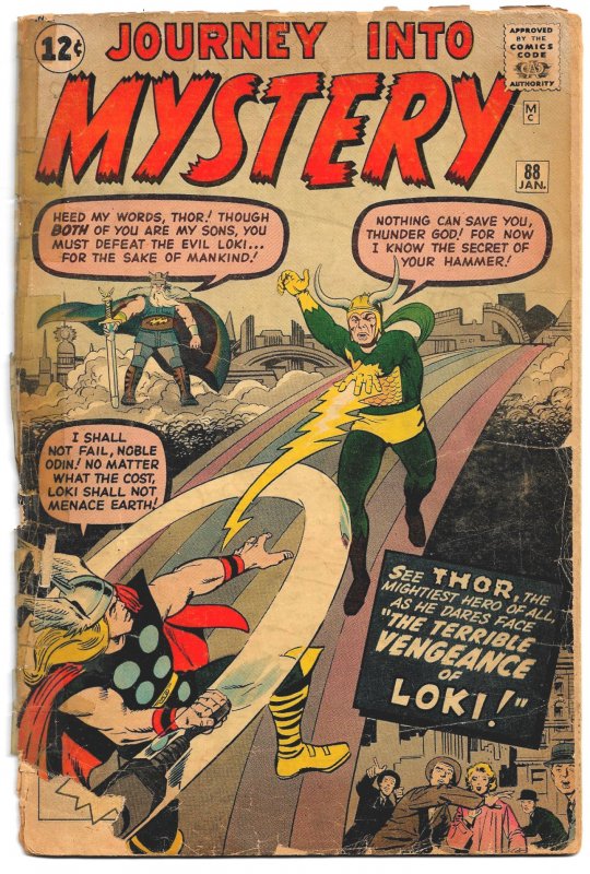 Classic Jack Kirby! JOURNEY INTO MYSTERY #88 (Jan1963) 1.5FR/GD  THOR vs. LOKI !