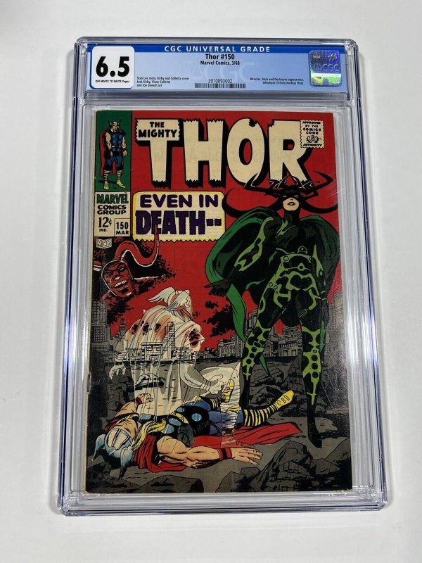 Thor 150 cgc 6.5 ow/w pages marvel 1968