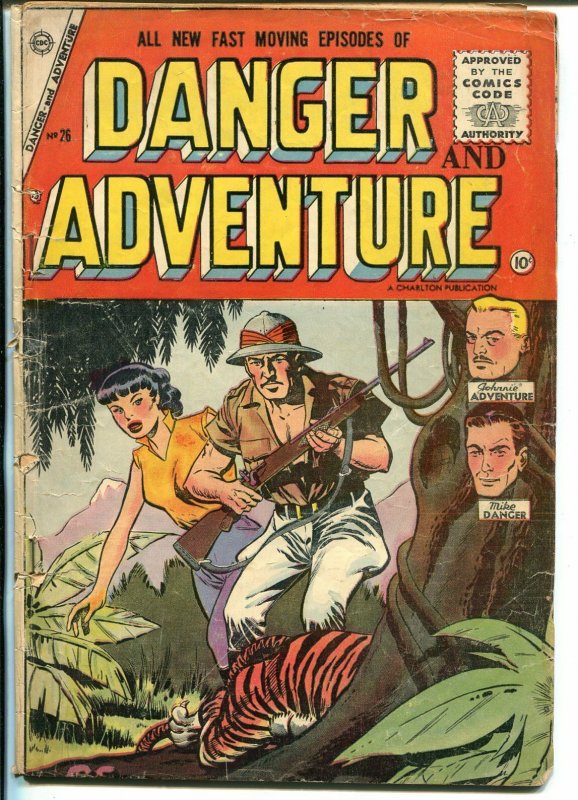 Danger & Adventure #26-1955-Charlton-jungle-Mike Danger-Johnnie Adventure-FR