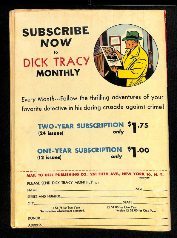 Dick Tracy Monthly #9 VG- 3.5 Off White to White