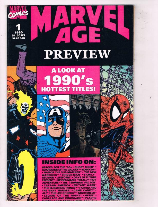 Marvel Age Preview (1990) #1 Marvel Comic Book Spider-Man Captain America HH3
