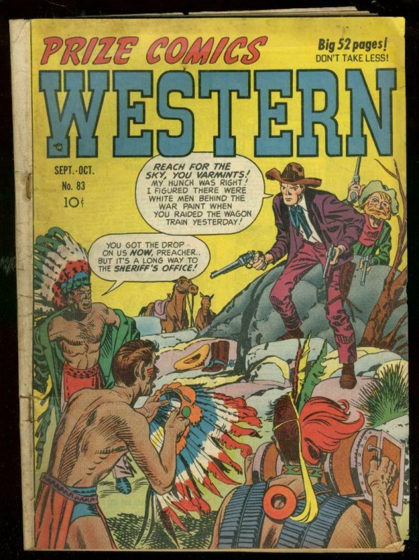 PRIZE COMICS WESTERN #83 1950-SIMON-KIRBY-SEVERIN-ELDER VG-