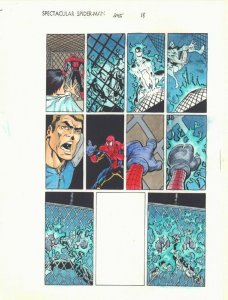 Spectacular Spider-Man #245 p.18 Color Guide Art Spidey Electrified John Kalisz