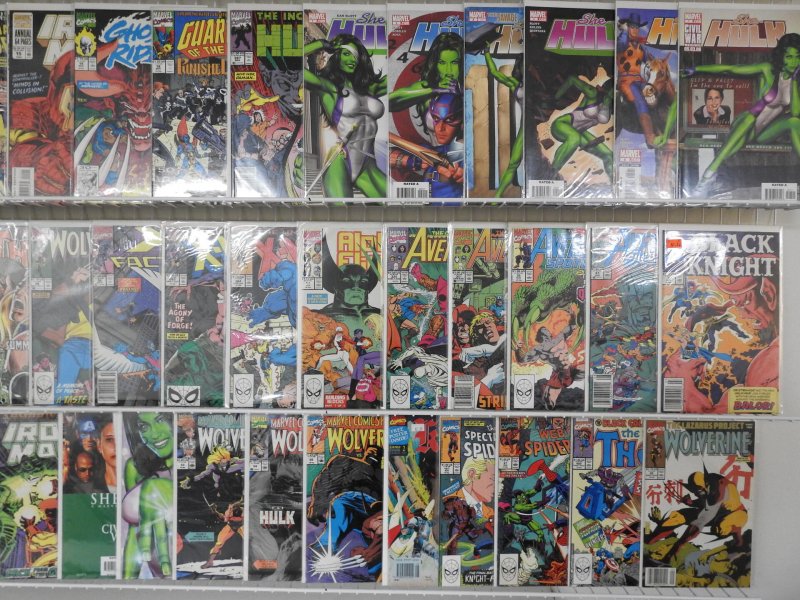 Huge Lot of 130+ Comics W/ She-Hulk, Avengers, Wolverine Avg. VF+ Condition.