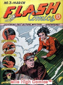 FLASH COMICS (1940 Series) #3 RESTORED Very Good Comics Book