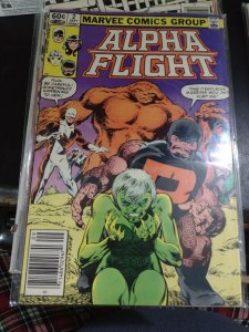 alpha flight  # 2 1983 marvel puck sasquach vindicator byrne KEY DISNEY newstand