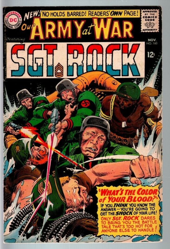 OUR ARMY AT WAR #160 1965-DC WAR COMIC-SGT. ROCK-VG VG