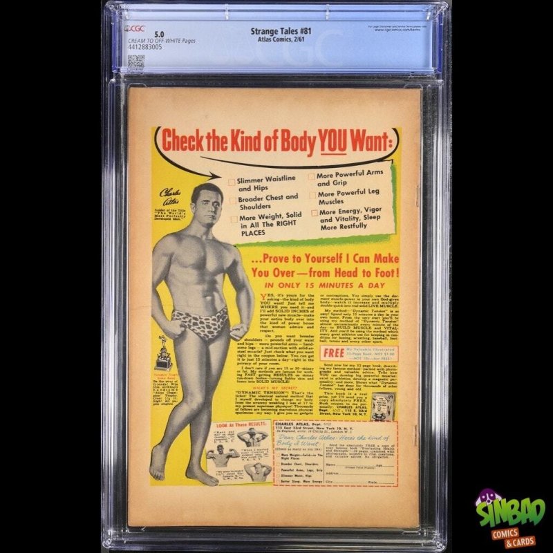 Strange Tales #81 CGC 5.0 Jack Kirby & Dick Ayers cover & art