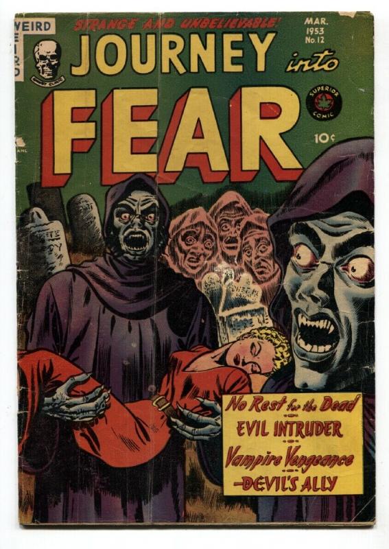 Journey into Fear #12-1953-horror-spicy-weird menace-vampires-esoteric vg