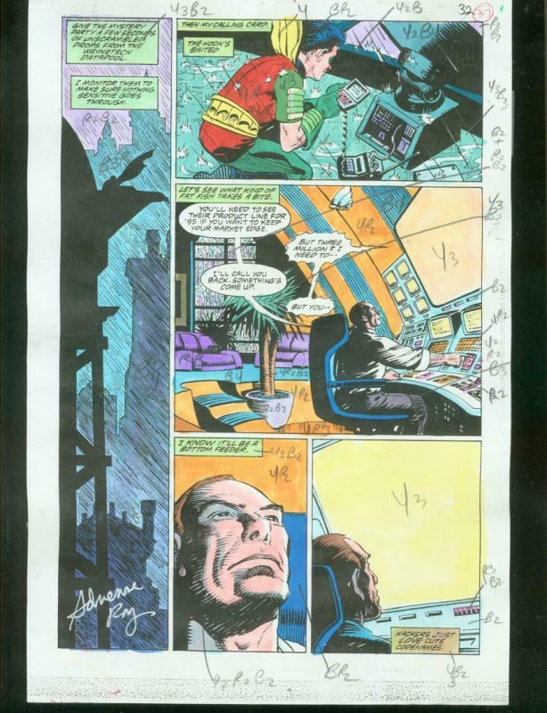 ORIGINAL D.C. COLOR GUIDE ROBIN ANNUAL #2 PG 37-SIGNED VG