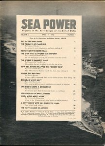 Sea Power 4/1943-McClelland Barclay cover art-war pix &info-rare-Desert Fox-G/VG