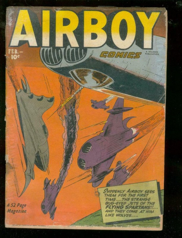 AIRBOY COMICS V.9 #1 1952-AVIATION BATTLE COVER-HEAP  FR