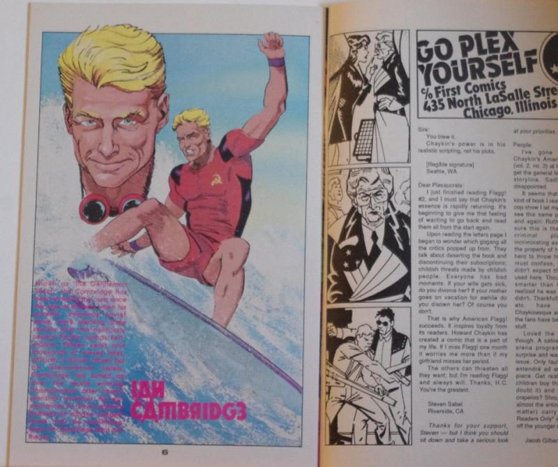 MIKE VOSBURG / RICHARD ORY original art,  AMERICAN FLAGG #5, Surfer Dude Splash