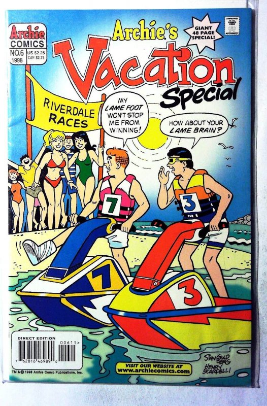 Archie's Vacation Special #6 (1998) Archie Comics Betty Veronica 1st Print Comic