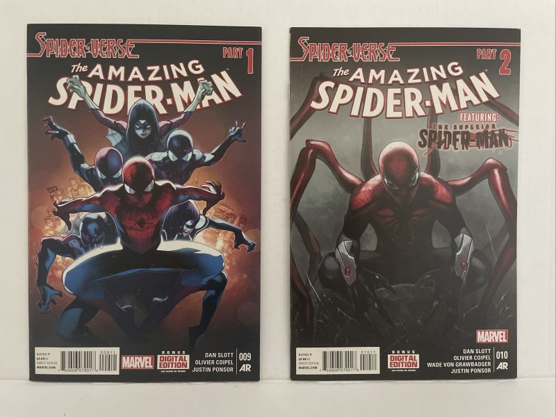 Amazing Spiderman #9 & 10 - 2015 - 2nd Spider-Gwen And 1st Spider-punk Lot Of 2