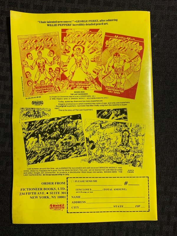 1988 COMICS INTERVIEW #56 FN- 5.5 Excalibur / Chris Claremont