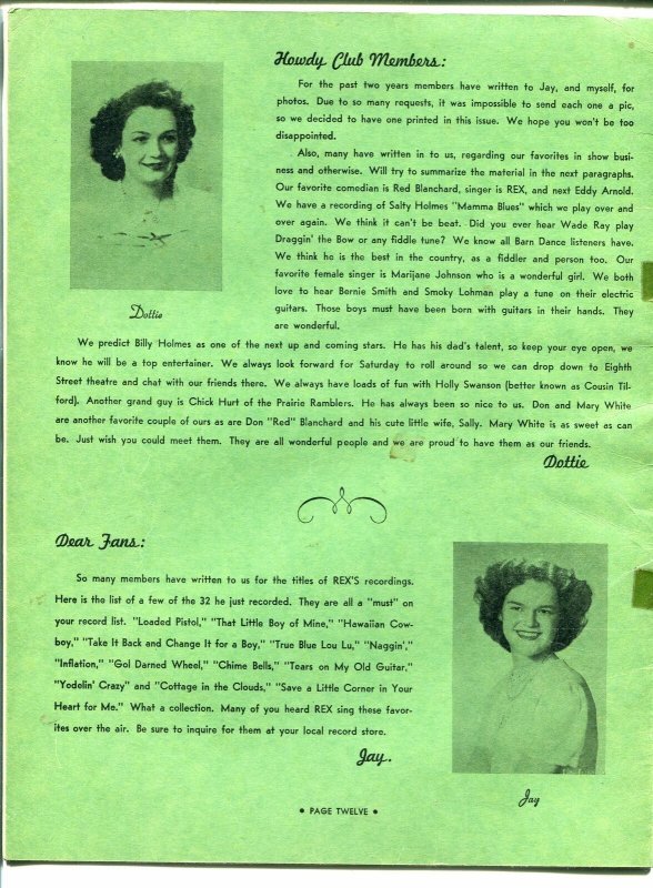 Arizona Sun - Rex Allen Fan Club Magazine April 1948-B-WESTERNS-good/vg