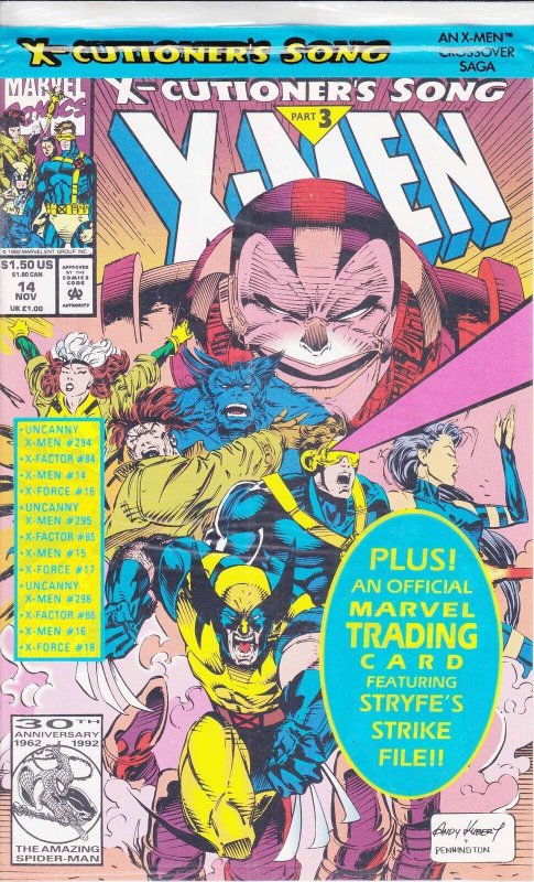 X-Men (2nd Series) #14 (with card) VF/NM; Marvel | we combine shipping 