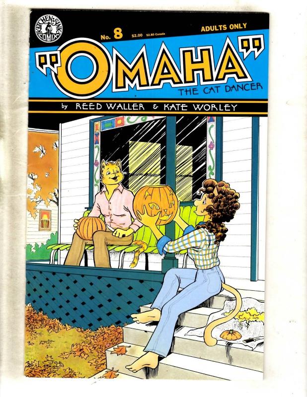 Lot Of 10 Omaha Kitchen Sink Comic Books # 1 2 3 4 5 6 7 8 8 9 Cat Dancer JF1