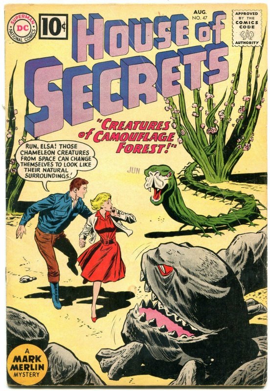 HOUSE OF SECRETS #47-1961 DC-MARK MERLIN-MYSTERY HORROR- VG