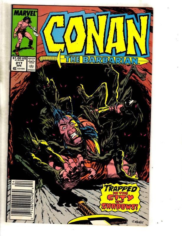 Lot Of 7 Conan Marvel Comic Books # 211 210 213 215 216 217 222 Barbarian JG6