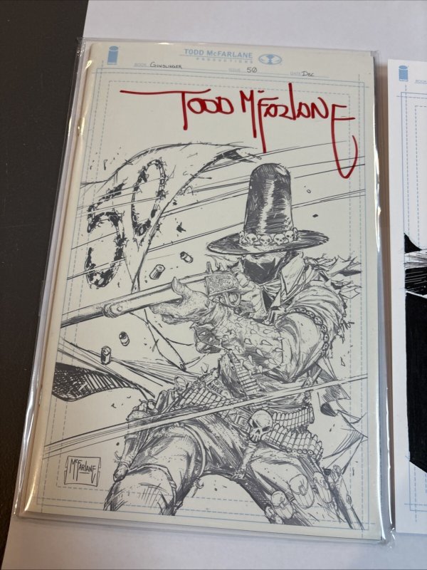 Gunslinger Spawn 50 1:1000 Signed Todd McFarlane COA + Carlos Barberi Original