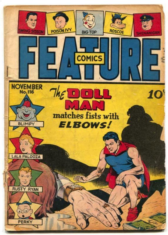 Feature Comics #116 1947- DOLL MAN- Elbows G/VG