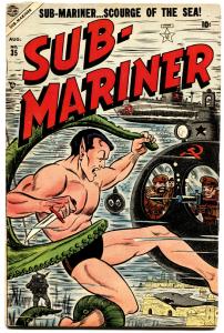 Sub-Mariner #35-1954-Atlas Superhero-Rare-Marvel-Shark cover