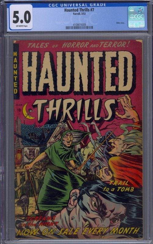 HAUNTED THRILLS #7 CGC 5.0 HITLER STORY