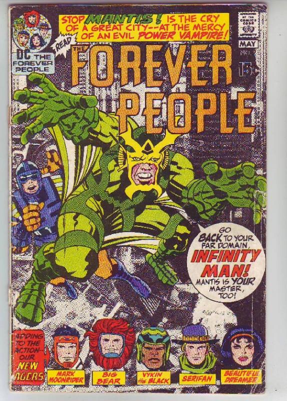 Forever People #2 (Apr-71) GD- Affordable-Grade Big Bear, Beautiful Dreamer, ...