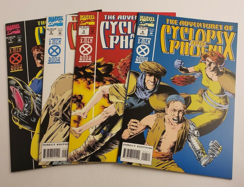 Adventures of Cyclops and Phoenix Complete Mini Series Set #1-4  VF+ Marvel 1994