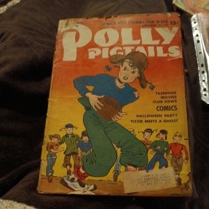 POLLY PIGTAILS #33 Football Cover Tizzie & Pigtail Club Parents Mag. 1948 comics