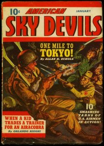 American Sky Devils Pulp #4 Jan 1942- Norman Saunders - Timely VG/F