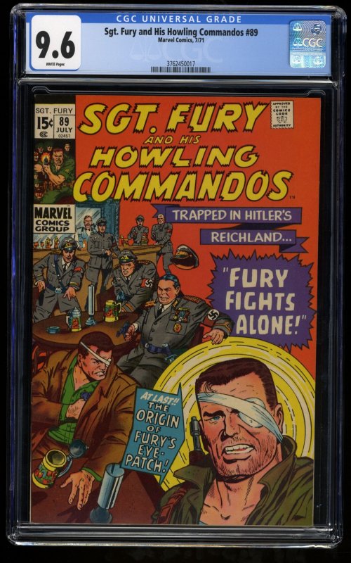 Sgt. Fury and His Howling Commandos #89 CGC NM+ 9.6 White Pages Marvel Comics