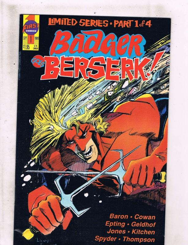 Lot of 4 Badger Goes Berserk! First Comic Books # 1 2 3 4 WT5 