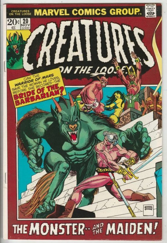Creatures on the Loose #20 (Nov-72) NM- High-Grade 